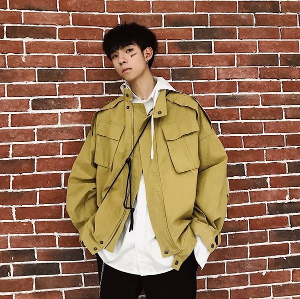 2019 men's work clothes loose coats outerwear streetwear bomber jacket khaki/black baseball clothes color windbreaker m-2xl, Black;brown
2019 men's work clothes loose coats outerwear streetwear bomber jacket khaki/black baseball clothes color windbreaker m-2xl, Black;brown