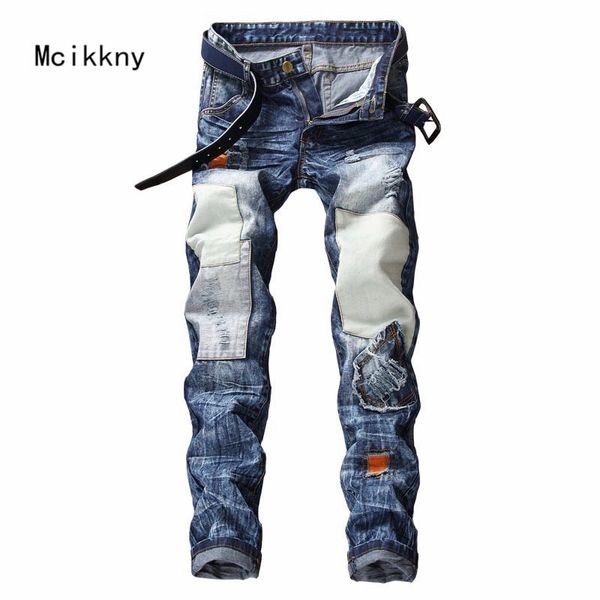 mcikkny men's fashion ripped pleated jeans pants washed with patches distressed denim trousers streetwear jeans pants patchwork, Blue
mcikkny men's fashion ripped pleated jeans pants washed with patches distressed denim trousers streetwear jeans pants patchwork, Blue