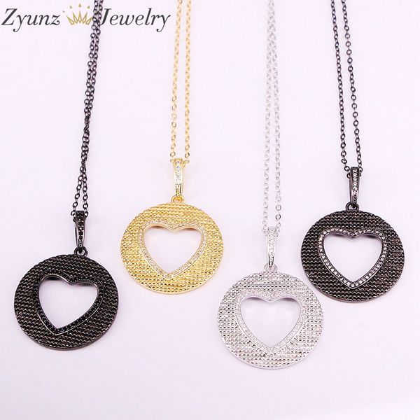 5pcs, metal round open heart pendant necklaces fashion cz micro paved necklace jewelry, Silver
5pcs, metal round open heart pendant necklaces fashion cz micro paved necklace jewelry, Silver