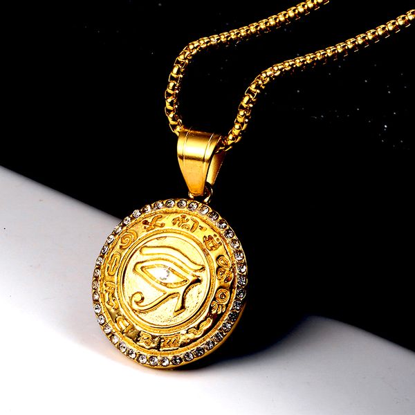 dropshipping ancient egypt the eye of horus pendant necklace gold color stainless steel zircon necklaces for women men jewelry, Golden;silver
dropshipping ancient egypt the eye of horus pendant necklace gold color stainless steel zircon necklaces for women men jewelry, Golden;silver