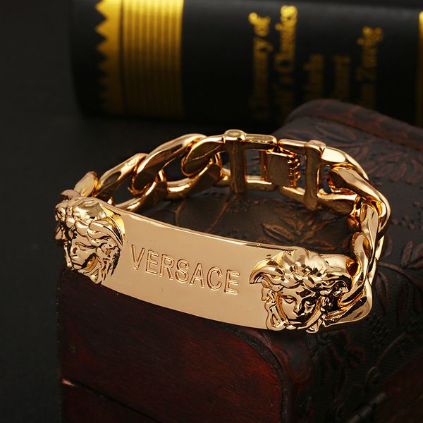 new style cuff hiphop gold medusa head bangle with chain design for men hollow out logo open pulsera bracelet fine jewelry, Black
new style cuff hiphop gold medusa head bangle with chain design for men hollow out logo open pulsera bracelet fine jewelry, Black