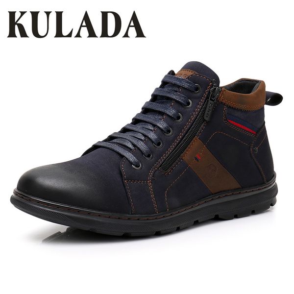 kulada men warm casual boots leather ankle boots men lace-up shoes double side zipper hombre, Black
kulada men warm casual boots leather ankle boots men lace-up shoes double side zipper hombre, Black