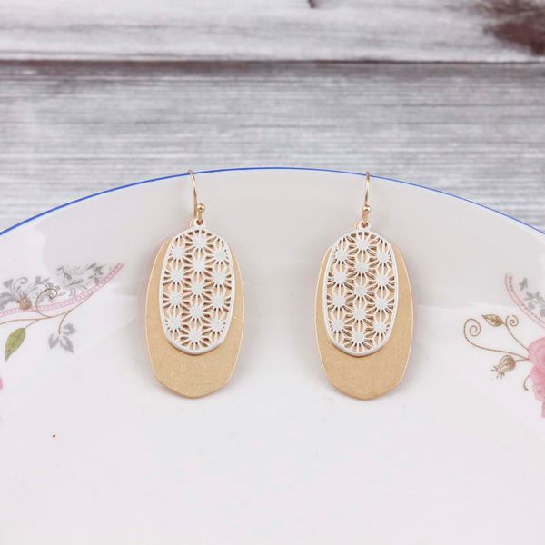 two tone filigree brass oval drop statement earrings for women cut out hollow sunflower geometric jewelry accessories, Silver
two tone filigree brass oval drop statement earrings for women cut out hollow sunflower geometric jewelry accessories, Silver