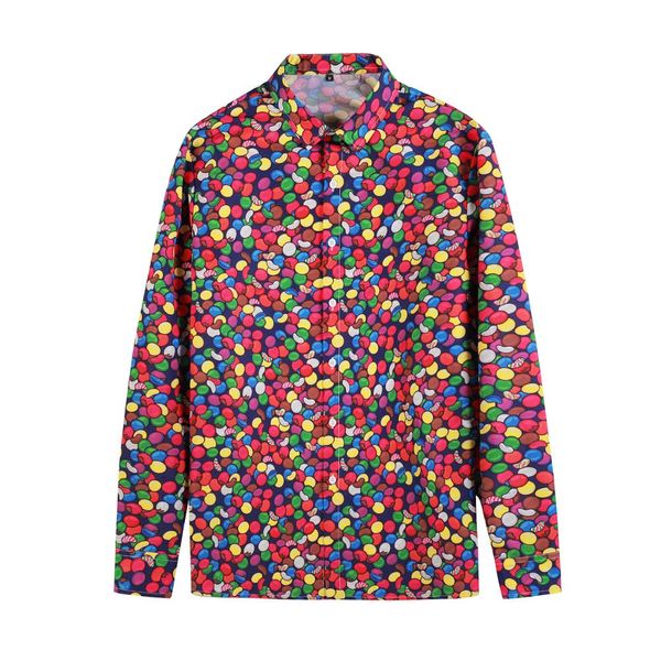 colorful candy printing long sleeves casual shirt men's fashion blouse party couples clothing, White;black
colorful candy printing long sleeves casual shirt men's fashion blouse party couples clothing, White;black