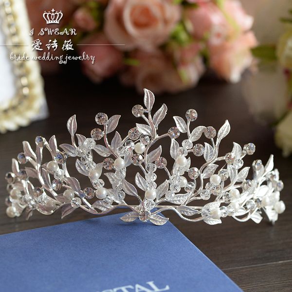 lastest design white leaf handmade beads crown large crystal tiara wedding bride hair accessories for bride wholesale, Golden;white
lastest design white leaf handmade beads crown large crystal tiara wedding bride hair accessories for bride wholesale, Golden;white