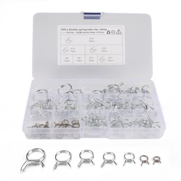 70 pcs double wire fuel line silicone hose tube spring clips clamp assortment kit
70 pcs double wire fuel line silicone hose tube spring clips clamp assortment kit