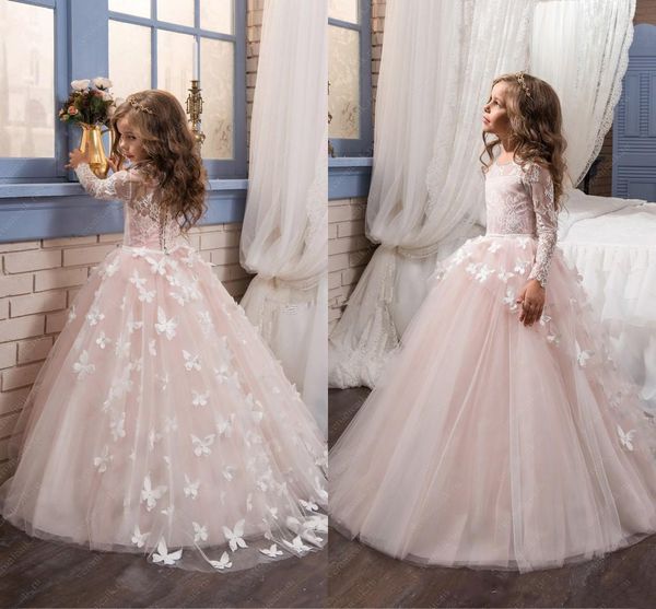 2019 lovely blush pink long sleeve lace flower girl gowns jewel neck buttons back 3d flower overlay skirt party dresses, White;blue
2019 lovely blush pink long sleeve lace flower girl gowns jewel neck buttons back 3d flower overlay skirt party dresses, White;blue