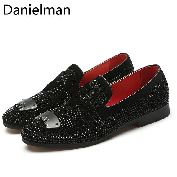 danielman men shoes leather metallic sequins crystal dress shoes men loafers big size 38-48 comfortable man flats driving, Black
danielman men shoes leather metallic sequins crystal dress shoes men loafers big size 38-48 comfortable man flats driving, Black