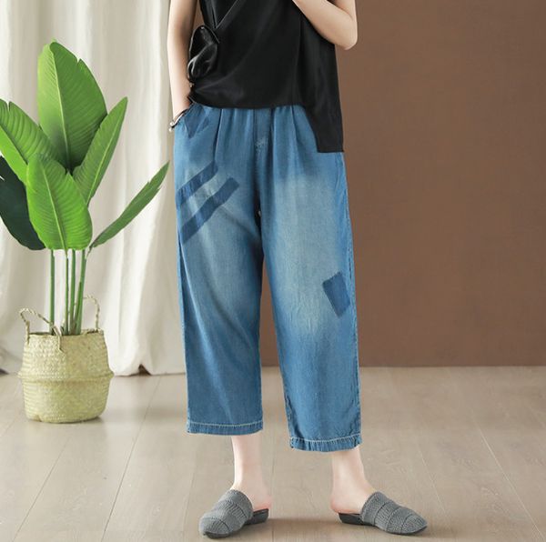 summer jeans fashion women loose casual denim pants new elastic waist pocket bleached vintage denim trousers 2019 female, Blue
summer jeans fashion women loose casual denim pants new elastic waist pocket bleached vintage denim trousers 2019 female, Blue