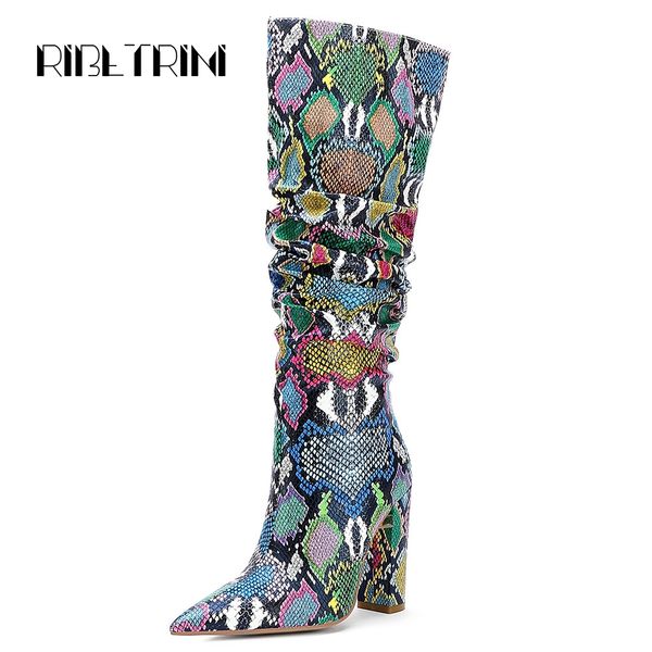 ribetrini women multicolor snakeskin knee boots 2019 chunky high heel pointed toe slip on shoes woman knee high boots, Black
ribetrini women multicolor snakeskin knee boots 2019 chunky high heel pointed toe slip on shoes woman knee high boots, Black