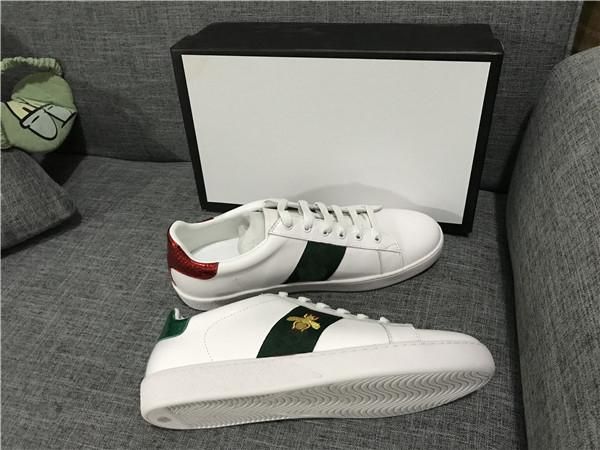 2019 men women casual shoes low flat leather sneakers ace bee stripes shoe walking sports trainers green red stripes, Black
2019 men women casual shoes low flat leather sneakers ace bee stripes shoe walking sports trainers green red stripes, Black