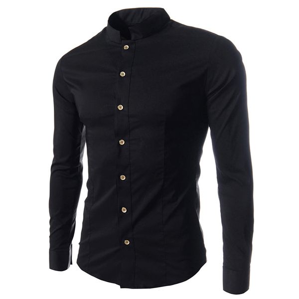 classic pure color men's shirt mandarin collar uk fashion new arrival young boys slim fit men clothes long sleeve ship, White;black
classic pure color men's shirt mandarin collar uk fashion new arrival young boys slim fit men clothes long sleeve ship, White;black