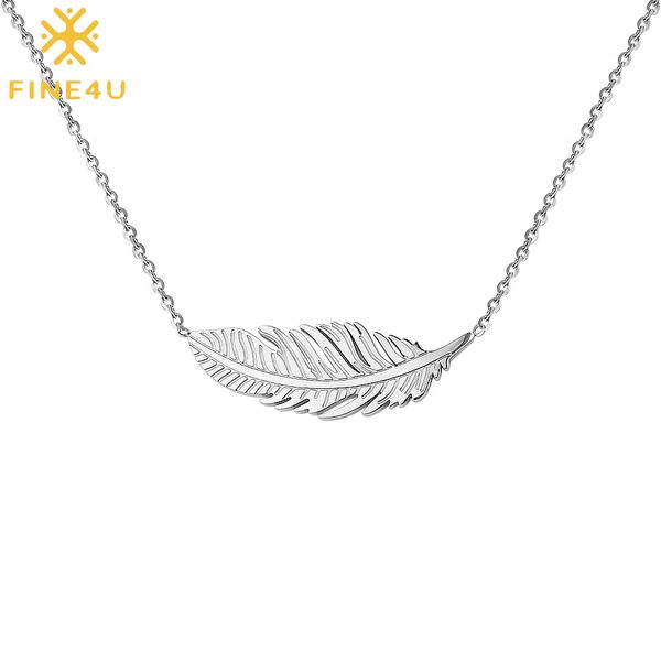 fine4u n273 leaf pendant necklaces for women stainless steel chain necklace fashion plant leaves jewelry, Silver
fine4u n273 leaf pendant necklaces for women stainless steel chain necklace fashion plant leaves jewelry, Silver