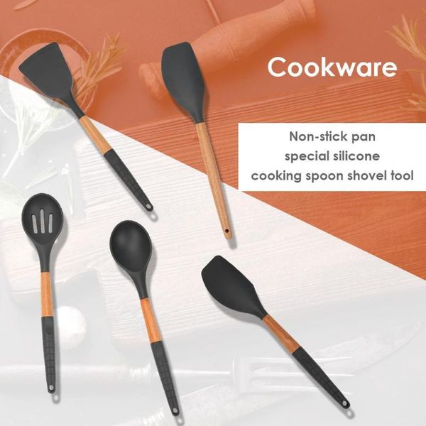 1pc kitchen utensil high temperature resistance silicone beech handle nonstick cooking utensils kitchen tools gadgets
1pc kitchen utensil high temperature resistance silicone beech handle nonstick cooking utensils kitchen tools gadgets