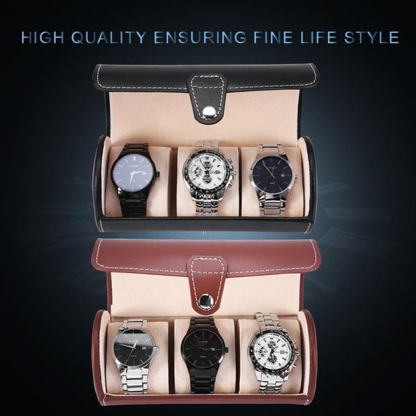 2colors 3 grids cylinder watch roll wristwatch display case jewelry gift storage box 00, Black;blue
2colors 3 grids cylinder watch roll wristwatch display case jewelry gift storage box 00, Black;blue