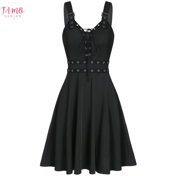 women mini dresses twill gothic black deep v neck 2020 fall punk sleeveless rivet fashion tunic hip hop bandage female dress, Black;gray
women mini dresses twill gothic black deep v neck 2020 fall punk sleeveless rivet fashion tunic hip hop bandage female dress, Black;gray