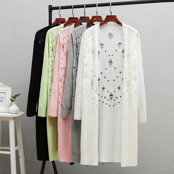 2018 new autumn long section hole sweater sweater female sunscreen outside air conditioning women cardigan ydsy13516, White
2018 new autumn long section hole sweater sweater female sunscreen outside air conditioning women cardigan ydsy13516, White
