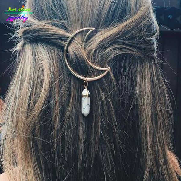 2017 new vintage natural stone moon statement hairpin sweet bobby pin bijoux fashion jewelry hair clip, Golden;white
2017 new vintage natural stone moon statement hairpin sweet bobby pin bijoux fashion jewelry hair clip, Golden;white