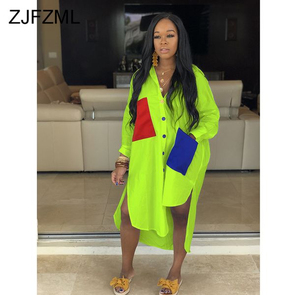 neon green plus size casual shirt dress women turn down collar long sleeve loose dress summer pockets spliced side split, Black;gray
neon green plus size casual shirt dress women turn down collar long sleeve loose dress summer pockets spliced side split, Black;gray
