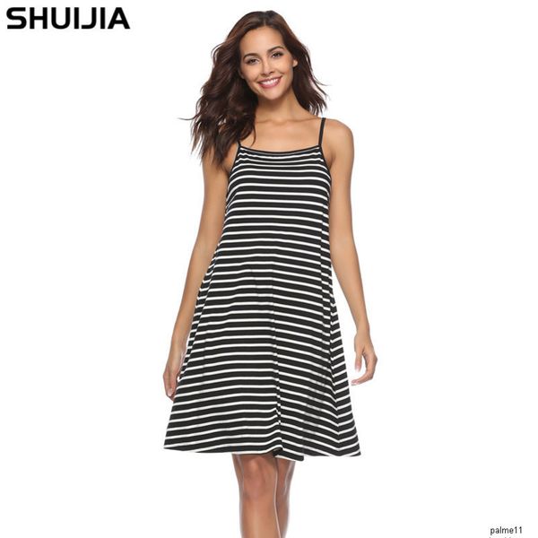 womens designer striped suspender dress casual skirth, Black;gray