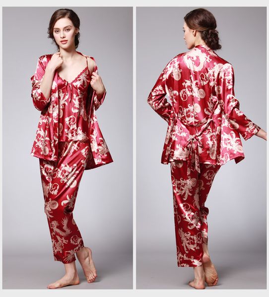 sleepcoat 3 pieces v-neck women pajamas set elegant print satin negligee pyjamas ladies underwear lingerie female sleepwear nightgown, Black;red
sleepcoat 3 pieces v-neck women pajamas set elegant print satin negligee pyjamas ladies underwear lingerie female sleepwear nightgown, Black;red