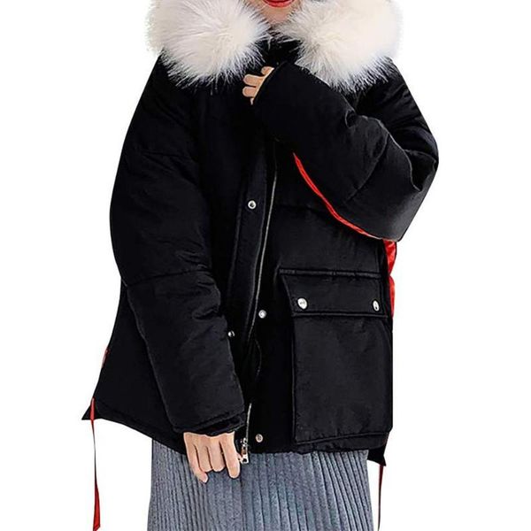 women winter warm cotton padded jacket coat hooded casual fashion with pockets ladies loose shopping long sleeve daily outwear, Black
women winter warm cotton padded jacket coat hooded casual fashion with pockets ladies loose shopping long sleeve daily outwear, Black