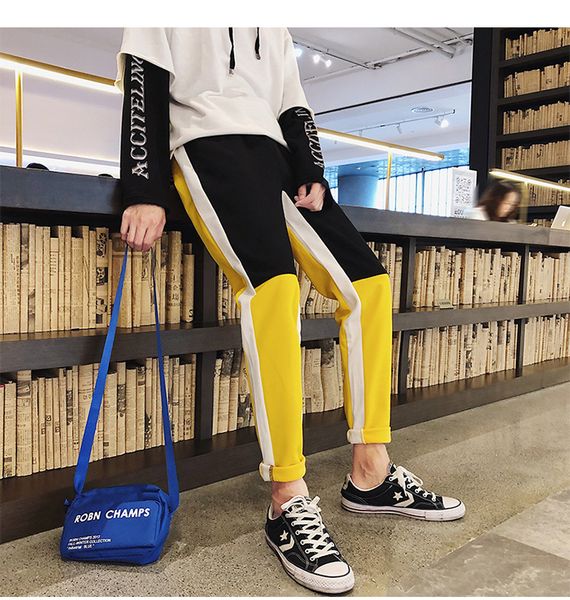 2018 hip hop pant color patchwork men casual sweatpant joggers harem pant streetwear track pants autumn summer fashion trousers, Black
2018 hip hop pant color patchwork men casual sweatpant joggers harem pant streetwear track pants autumn summer fashion trousers, Black