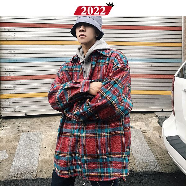 men streetwear plaid wool coats 2019 mens harajuku vintage korean style jackets coats male hip hop jackets windbreaker, Black
men streetwear plaid wool coats 2019 mens harajuku vintage korean style jackets coats male hip hop jackets windbreaker, Black