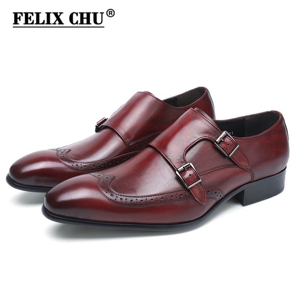 felix chu genuine leather men formal shoes party pointed toe dressy wedding burgundy black monk strap dress shoes
felix chu genuine leather men formal shoes party pointed toe dressy wedding burgundy black monk strap dress shoes