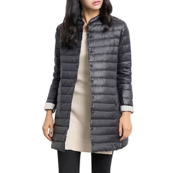 women autumn padded warm coat ultra light duck down jacket long female overcoat slim solid outwear winter coat portable parkas, Black
women autumn padded warm coat ultra light duck down jacket long female overcoat slim solid outwear winter coat portable parkas, Black
