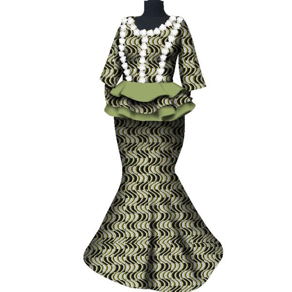 2019 summer african women two piece lace print skirt set african clothing plus size women cotton clothing regular wy3851, White
2019 summer african women two piece lace print skirt set african clothing plus size women cotton clothing regular wy3851, White