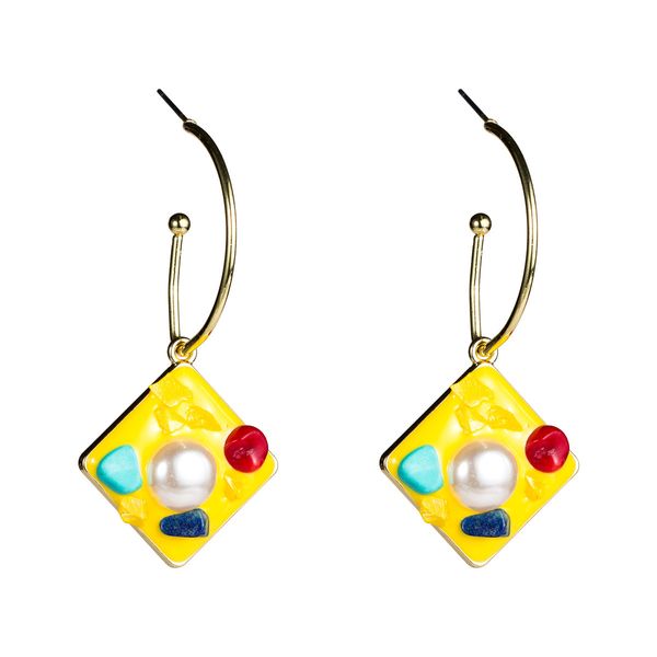 fan square alloy oil dripping pearl turquoise earrings female temperament versatile earrings earrings, Golden
fan square alloy oil dripping pearl turquoise earrings female temperament versatile earrings earrings, Golden