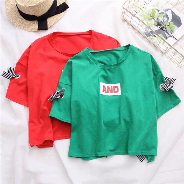 all-match letter t-shirt butterfly butterfly printing back tie bow short sleeve t-shirt loose student female 10114, White
all-match letter t-shirt butterfly butterfly printing back tie bow short sleeve t-shirt loose student female 10114, White