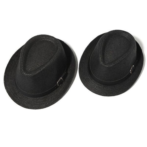 child classic straw trilby fedora hat wide curved brim solid color weave sun cap with buckle belt beach sunshade, Blue;gray
child classic straw trilby fedora hat wide curved brim solid color weave sun cap with buckle belt beach sunshade, Blue;gray