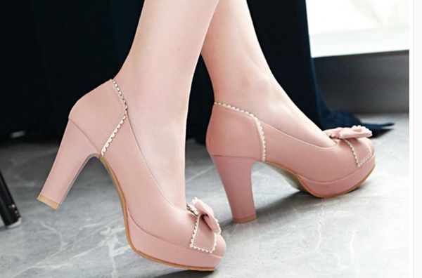 women's shoes in spring and autumn high coarse heel round head bowknot waterproof table@eee9899, Black
women's shoes in spring and autumn high coarse heel round head bowknot waterproof table@eee9899, Black