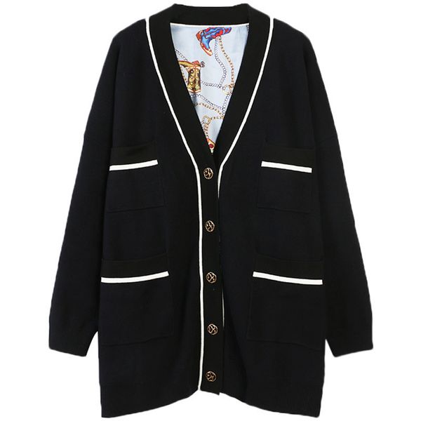 makuluya vintage elegant classic thicker women's contrast color stripe loose sweaters black knitted cardigan coat open stitch l6, White
makuluya vintage elegant classic thicker women's contrast color stripe loose sweaters black knitted cardigan coat open stitch l6, White