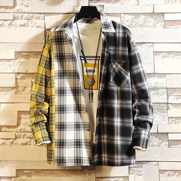 autumn winter casual fashion plaid shirt long sleeve patchwork men shirt blouse turn down collar shirts camisa masculina, White;black
autumn winter casual fashion plaid shirt long sleeve patchwork men shirt blouse turn down collar shirts camisa masculina, White;black
