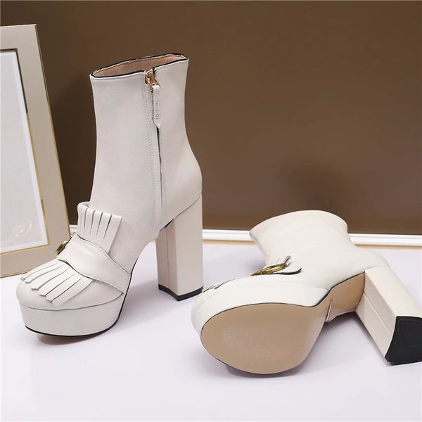 2020 brand fashion luxury designer women shoes fashion luxury designer women boots womens chunkyh heel boots women dress shoes ankle boots, Black