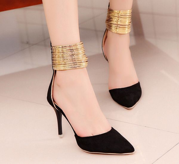 summer new women's shoes stiletto back zipper european and american fashion women's sandals pointed toe ring strap high heels, Black
summer new women's shoes stiletto back zipper european and american fashion women's sandals pointed toe ring strap high heels, Black