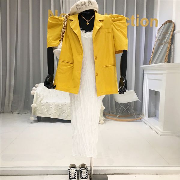 high street fashion womens two piece sets 2020 yellow blazers women+dress to ankle-length puff sleeve 2 piece set, White
high street fashion womens two piece sets 2020 yellow blazers women+dress to ankle-length puff sleeve 2 piece set, White