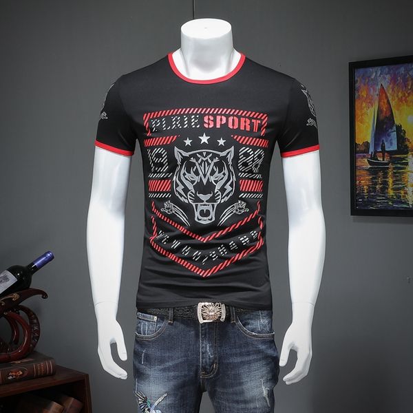 2019 new summer short-sleeved t-shirt men's round neck slim fashion personality printing tiger head men's trend compassionate, White;black
2019 new summer short-sleeved t-shirt men's round neck slim fashion personality printing tiger head men's trend compassionate, White;black