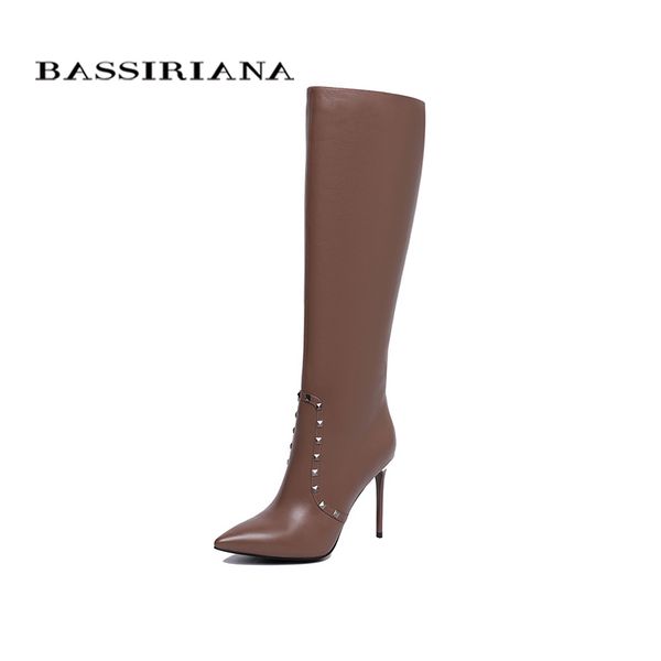 bassiriana new 2018 made of genuine leather high-boots women's high-heeled shoes rivet decoration women's black brown spring
bassiriana new 2018 made of genuine leather high-boots women's high-heeled shoes rivet decoration women's black brown spring