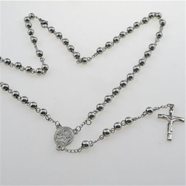 silver tone crossed pendant necklace stainless steel bead chain jesus christ rosary long necklace mens womens jewelry 4/5/6/8mm
silver tone crossed pendant necklace stainless steel bead chain jesus christ rosary long necklace mens womens jewelry 4/5/6/8mm