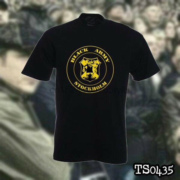 aik stockholm black army ultras hooligans t-shirt, White;black 
aik stockholm black army ultras hooligans t-shirt, White;black