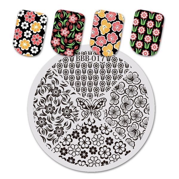 beautybigbang 5.6cm round nail art steel stamping plate stencil template butterfly flower floral image pattern printing plate, White
beautybigbang 5.6cm round nail art steel stamping plate stencil template butterfly flower floral image pattern printing plate, White