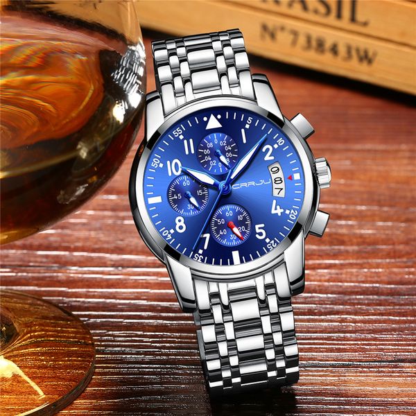 sliver blue watches chronograph fashion quartz watch men full steel waterproof sport watch clock relogio masculino, Slivery;brown
sliver blue watches chronograph fashion quartz watch men full steel waterproof sport watch clock relogio masculino, Slivery;brown