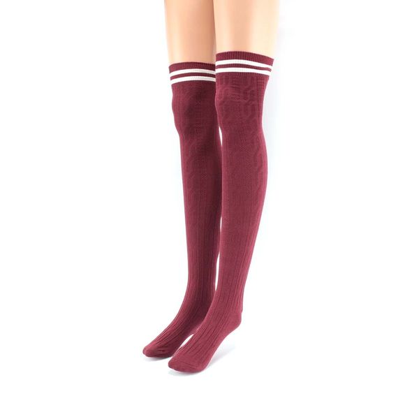 1 pair fashion women girls polyester cotton soft thigh-high winter warm over the knee striped knitted stocking medias de mujer, Black;white
1 pair fashion women girls polyester cotton soft thigh-high winter warm over the knee striped knitted stocking medias de mujer, Black;white