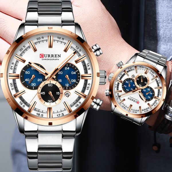 curren man sport wristwatch waterproof chronograph men watch stainless steel fashion male clock 8355, Slivery;brown
curren man sport wristwatch waterproof chronograph men watch stainless steel fashion male clock 8355, Slivery;brown