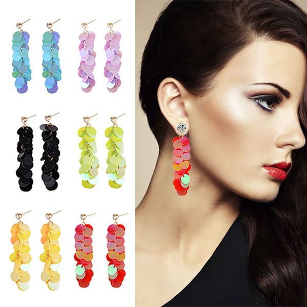10pcs/lot new stylish europe sequin earrings multi layer color tassel dangle ear drop for women party social long pattern ear jewelry access, Silver
10pcs/lot new stylish europe sequin earrings multi layer color tassel dangle ear drop for women party social long pattern ear jewelry access, Silver