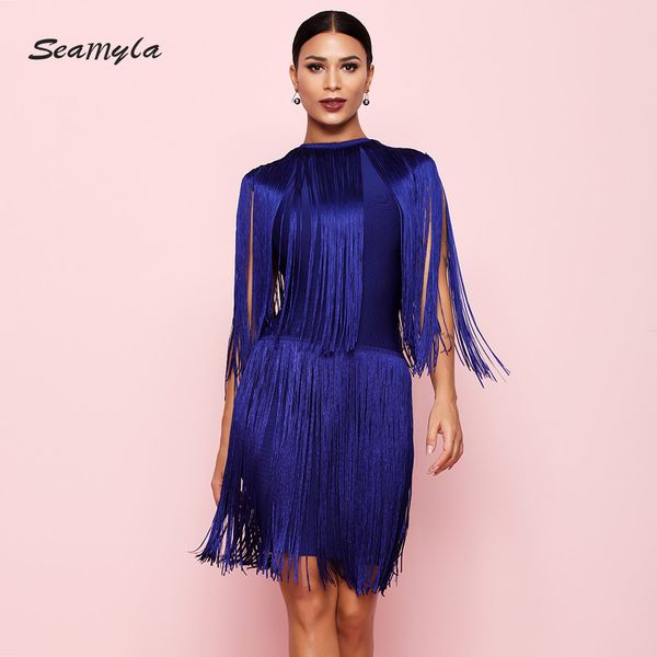 Seamyla New Celebrity Bandage Dresses Women 2018 Summer Fringe Dress Sexy Tassel Club Vestidos Bodycon Evening Party Dresses
Seamyla New Celebrity Bandage Dresses Women 2018 Summer Fringe Dress Sexy Tassel Club Vestidos Bodycon Evening Party Dresses